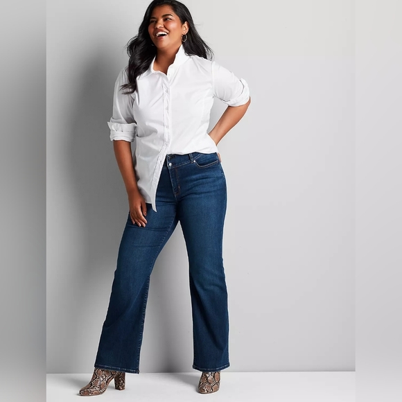 Lane Bryant High Rise Boot Cut Jeans Tighter Tummy Flex Magic Waistband Size 22 - Picture 1 of 16